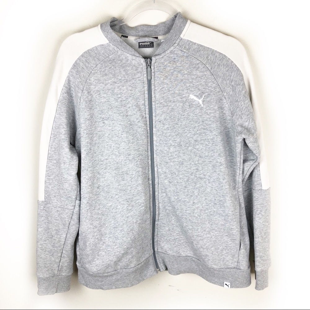Puma- Soft cotton gray zip-up sweater size: XL